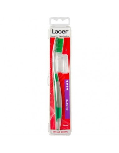 Cepillo de dientes con cerdas duras para una buena limpieza de boca y dientes.
